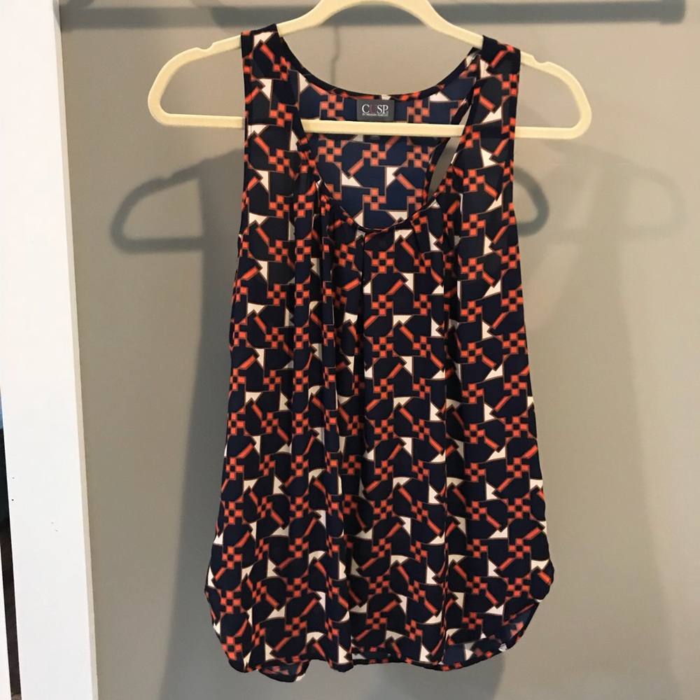 geometric print blouse